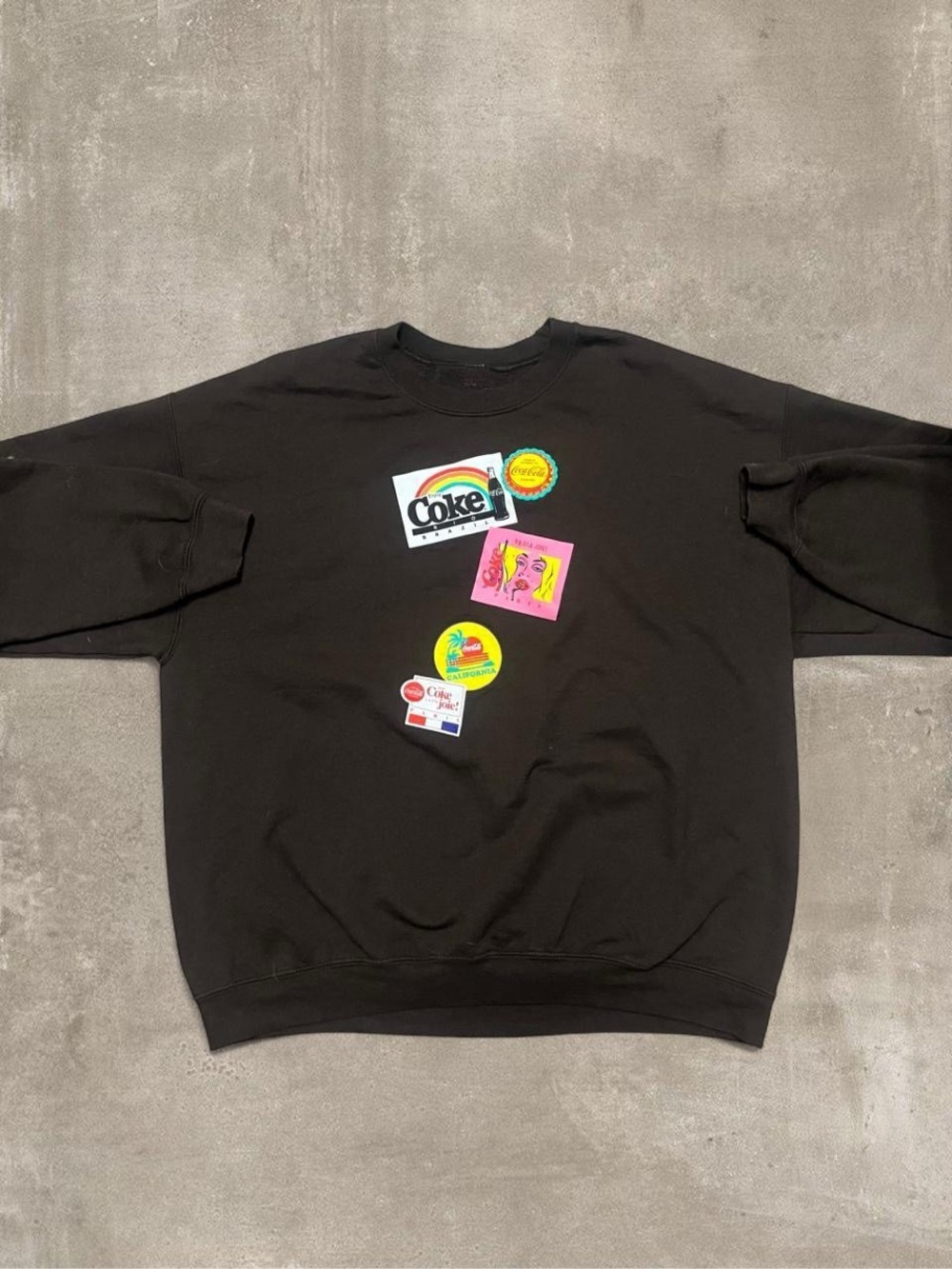 Vintage collectors Coca-Cola Global Graphics Crewneck Sweatshirt Black Oversized